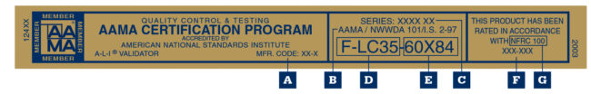 AAMA GOLD LABEL EXAMPLE AAMA GOLD LABEL EXAMPLE